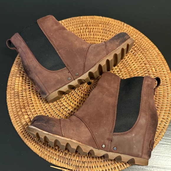 Sorel wedge Brown Ankle Boots size women’s 9 - Picture 8 of 10